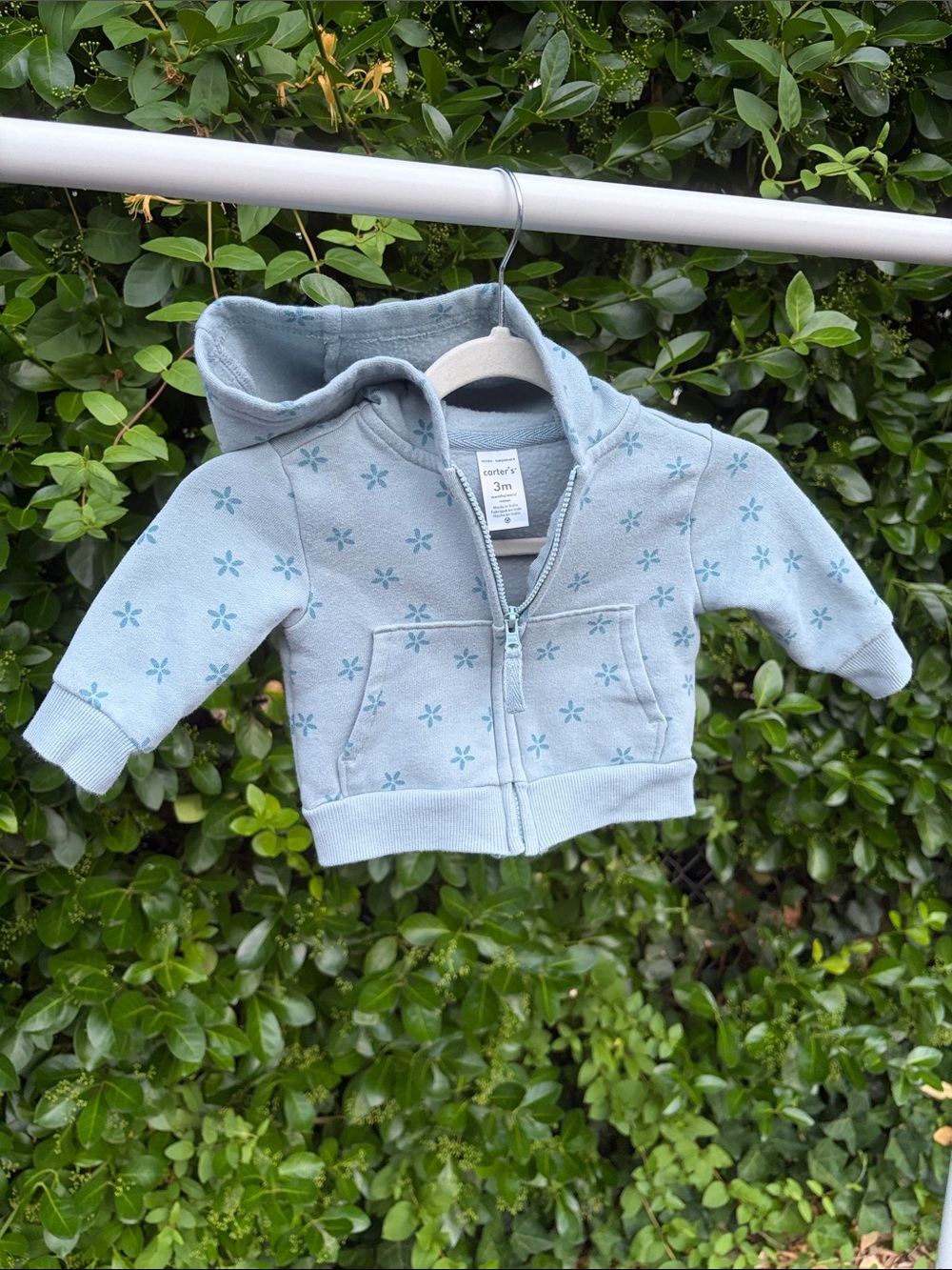 Carter's Sky Blue Floral Zip Hoodie